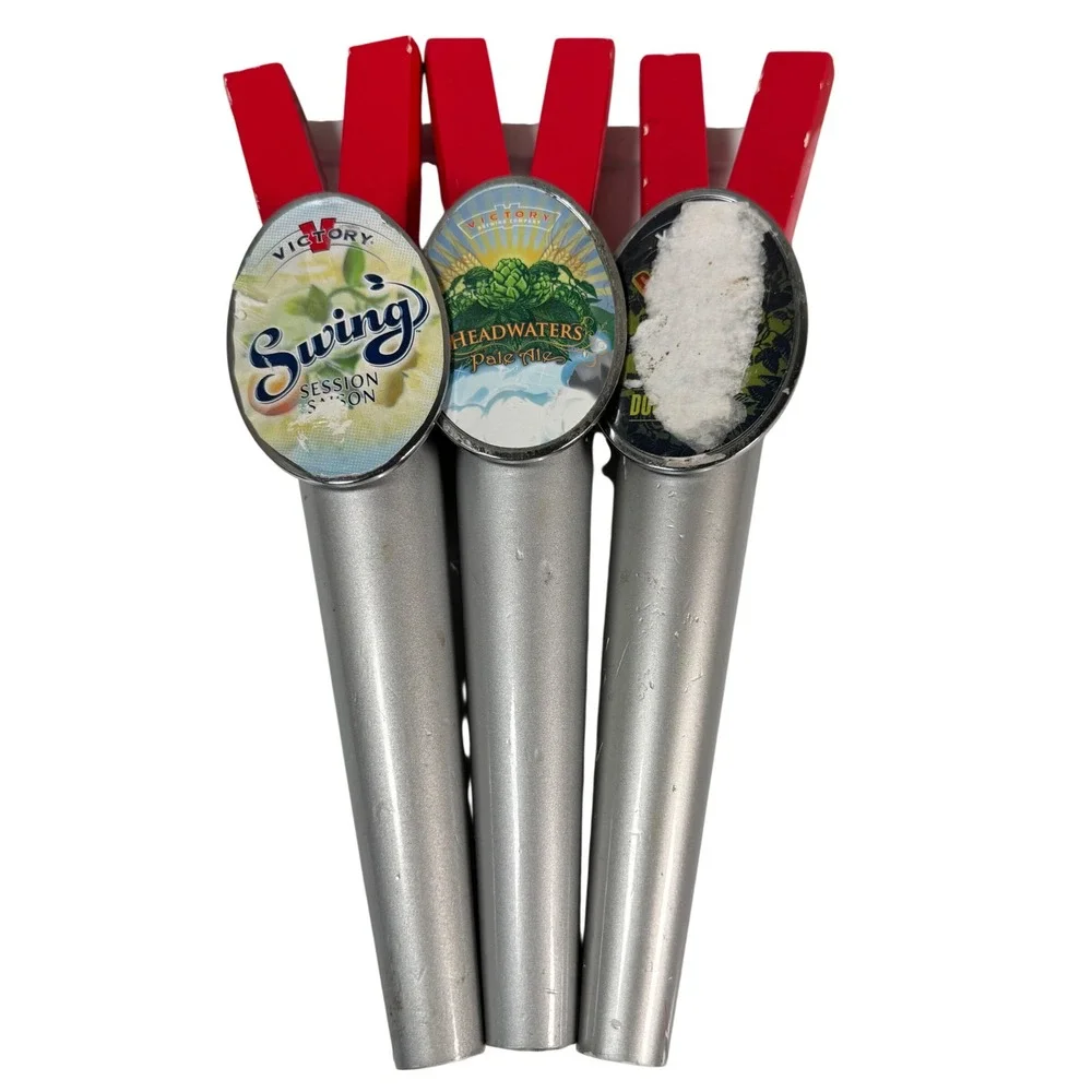 Victory Brewing Company Beer Tap Handle Lot Silver Red Bar Decor Craft Beer